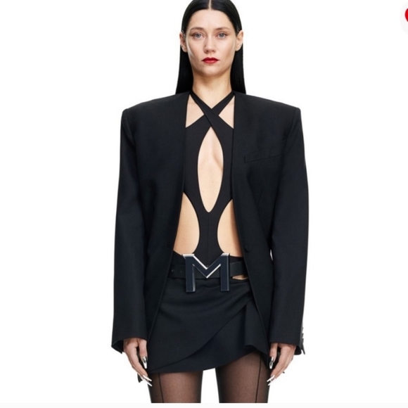 Mugler x H&M Rare Giant M Buckle Leather Belt Size 39-40 NWT - Picture 4 of 13